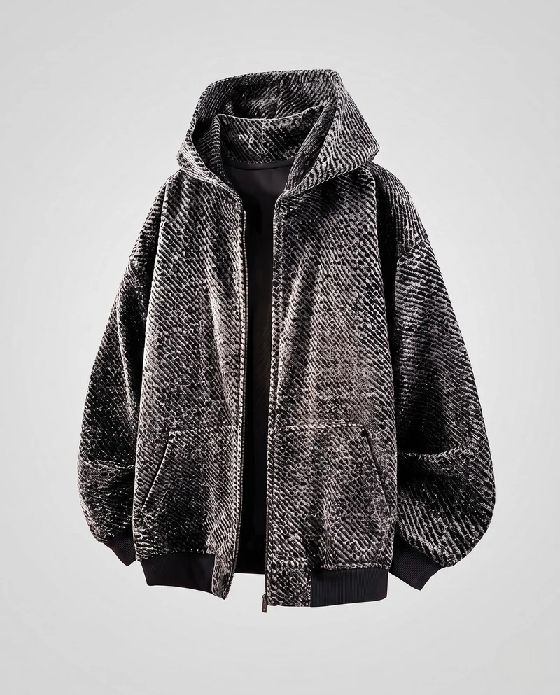 Unisex Oversize Teddy-Fleece-Hoodie mit durchgehendem Reißverschluss und aufgesetzten Eingrifftaschen
