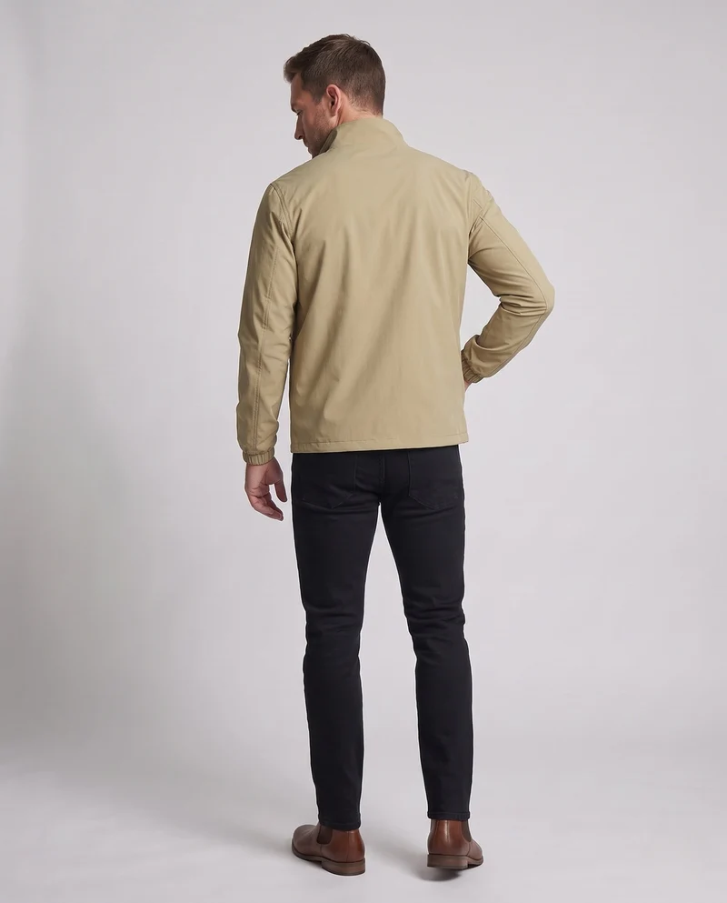 Unisex Ultraleichte Zip-Übergangsjacke mit Stehkragen, Reißverschlusstaschen & windabweisendem Material