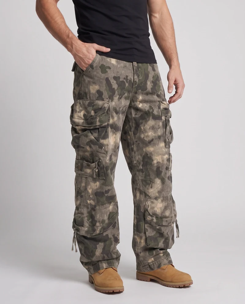 Herren stilvolle Camouflage Cargo-Hosen Nord Taschen