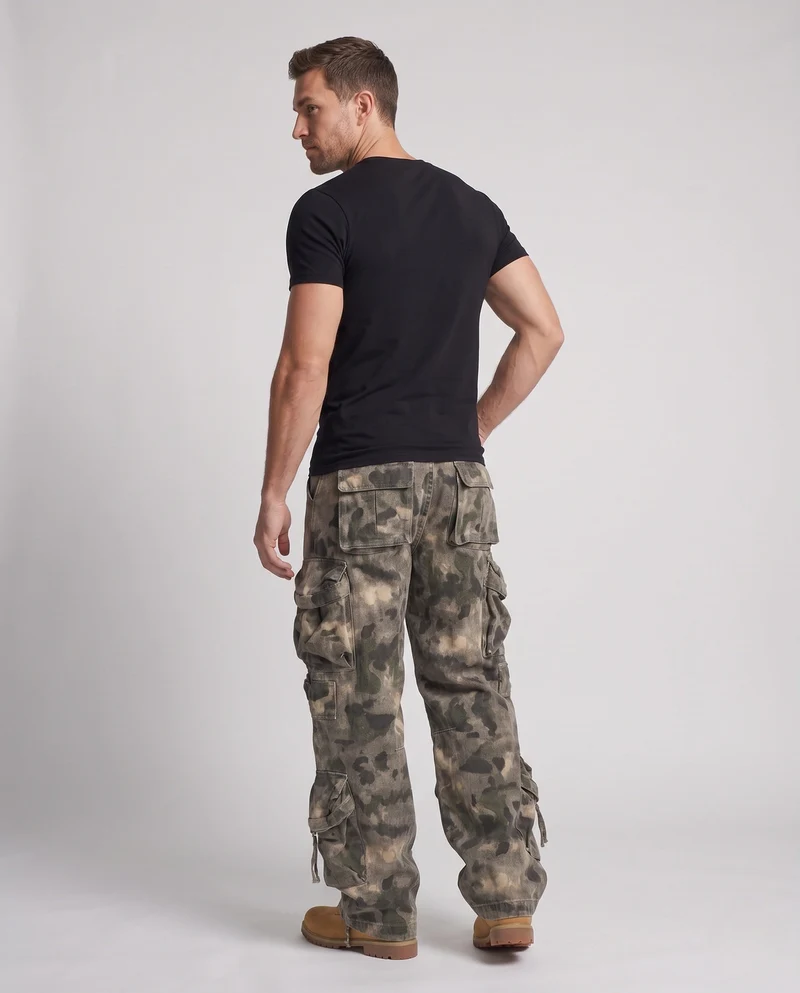 Herren stilvolle Camouflage Cargo-Hosen Nord Taschen
