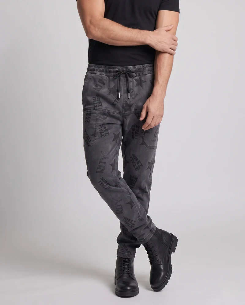 Herrenmode Cargo-Hose mit elastischem Bund und modernen Drucken Nord Taschen