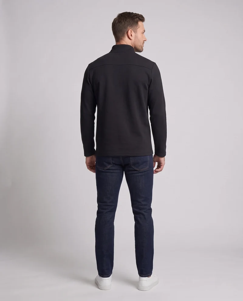 Herren stilvoller Pullover mit Stehkragen und Reißverschluss Nord Taschen