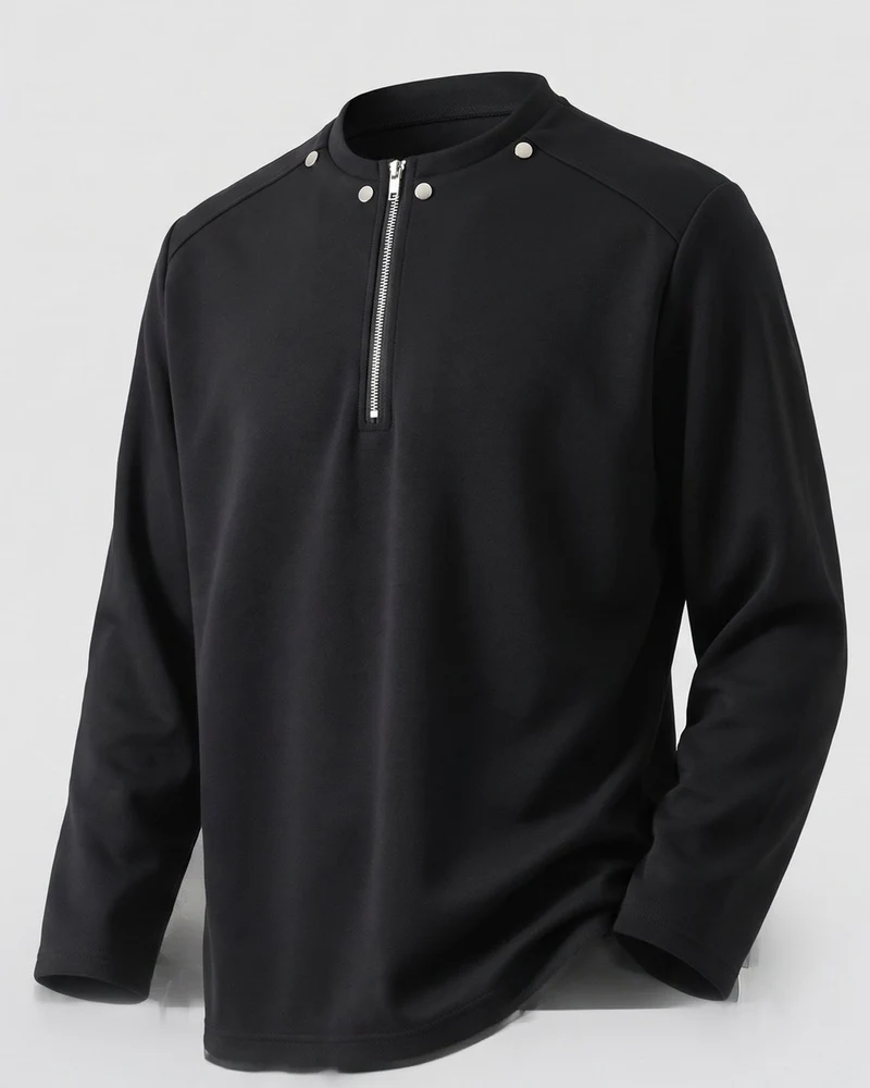 Herren stilvoller Pullover mit Stehkragen und Reißverschluss Nord Taschen