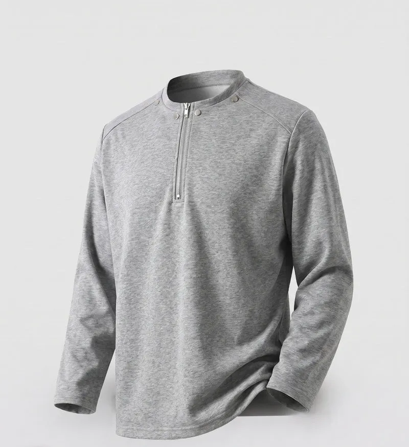 Herren stilvoller Pullover mit Stehkragen und Reißverschluss Nord Taschen