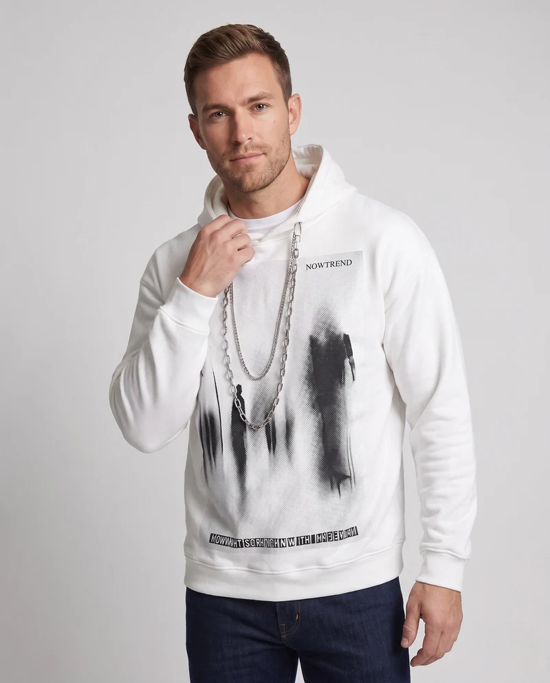Herrenmode Hoodie mit kreativem Druck Nord Taschen