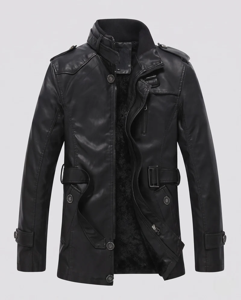 Herren Stilvolle Kunstlederjacke Nord Taschen