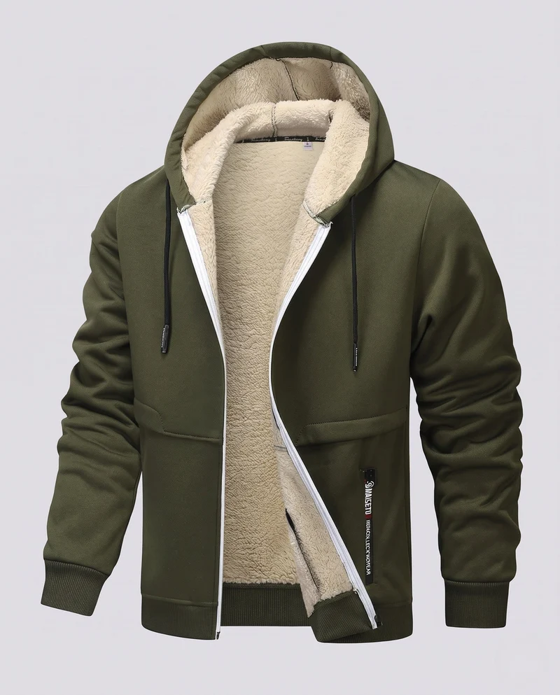 Damen Kuschelige Kapuzenjacke Nord Taschen
