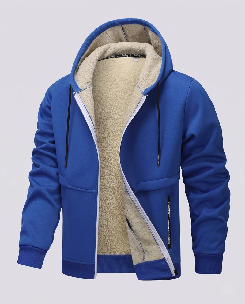 Damen Kuschelige Kapuzenjacke Nord Taschen