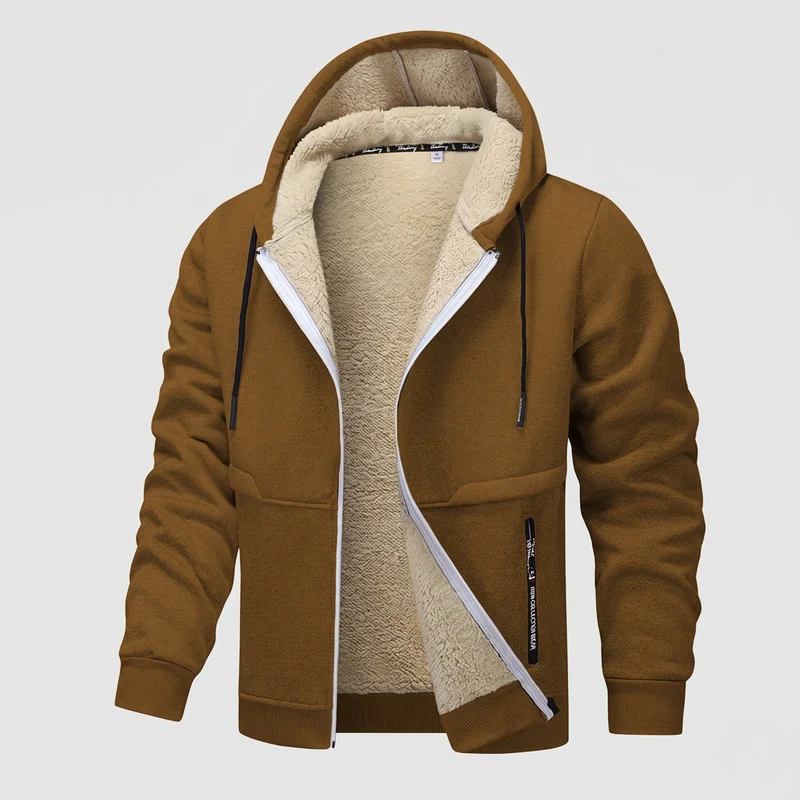Damen Kuschelige Kapuzenjacke Nord Taschen