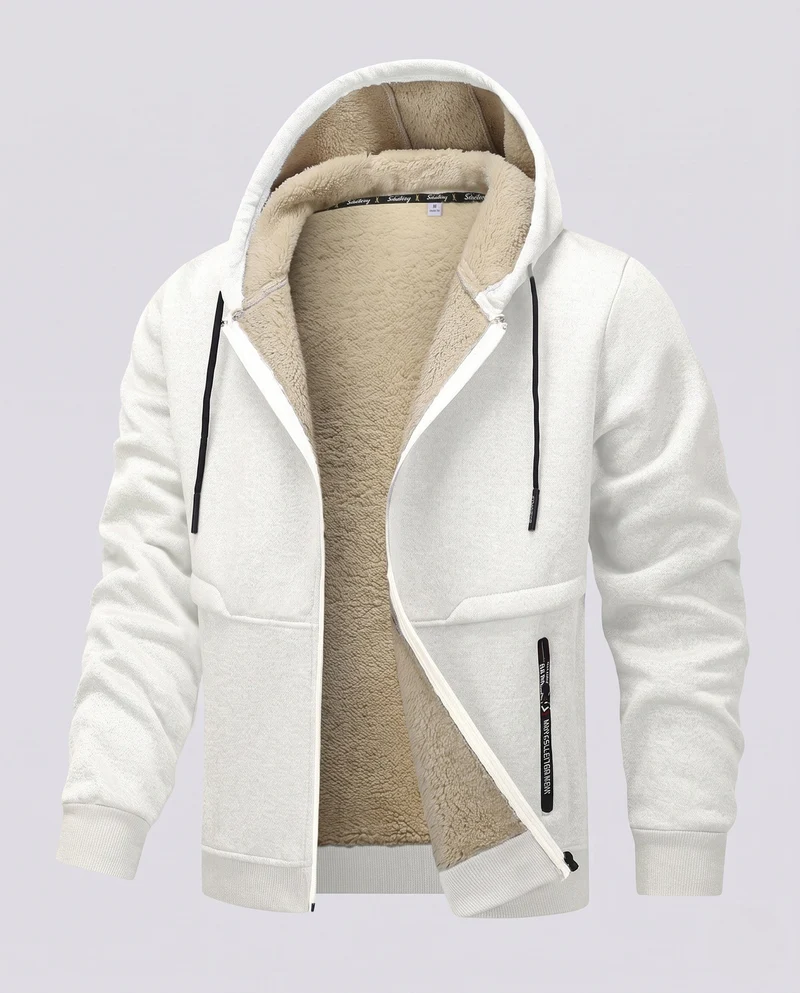 Damen Kuschelige Kapuzenjacke Nord Taschen