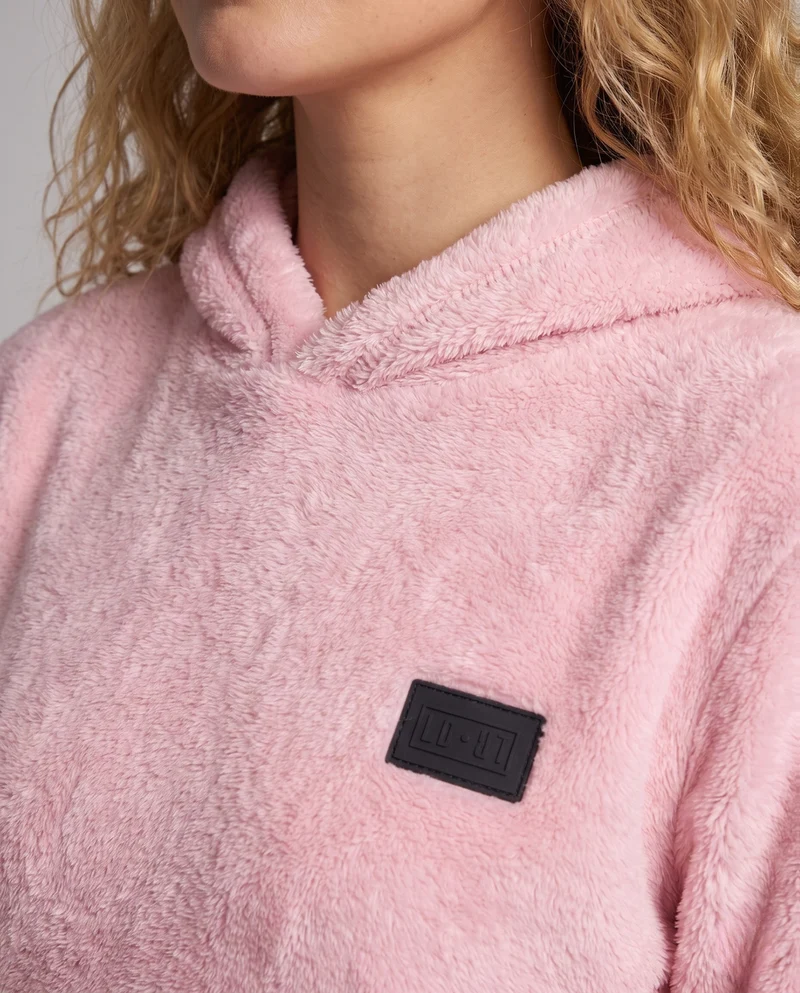 Damen Kuscheliger Fleece-Kapuzenpullover Nord Taschen