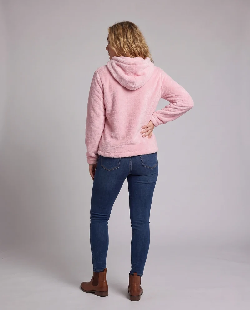 Damen Kuscheliger Fleece-Kapuzenpullover Nord Taschen