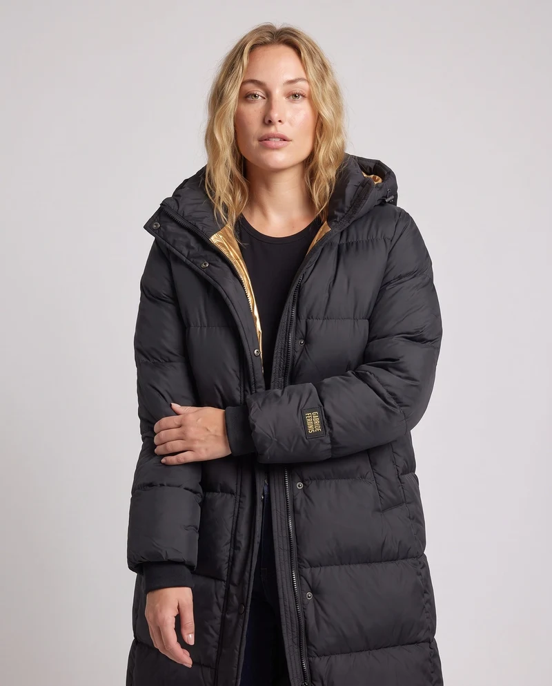 Damen Lange Winterdaunenjacke Nord Taschen