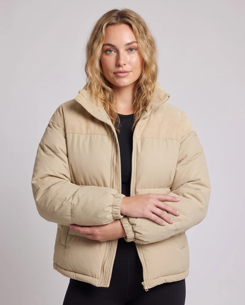 Damen Modische Daunenjacke mit hohem Kragen Nord Taschen