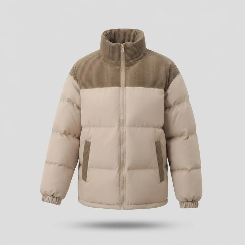Damen Modische Daunenjacke mit hohem Kragen Nord Taschen