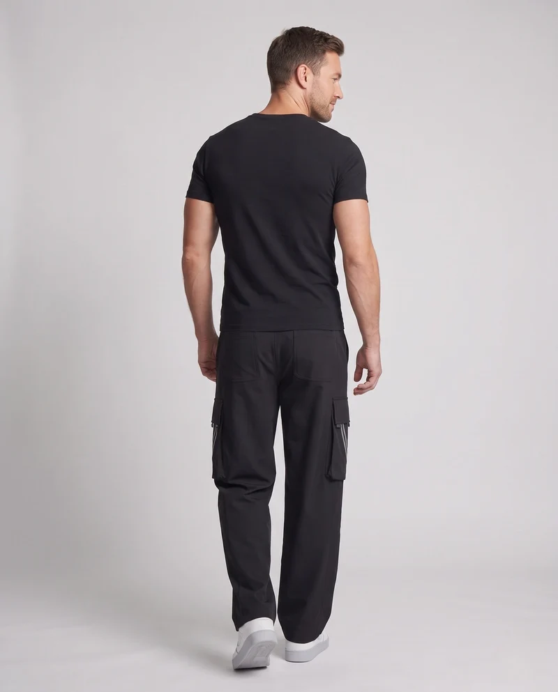 Herren Bunte Cargo-Hose mit breitem Schnitt Nord Taschen