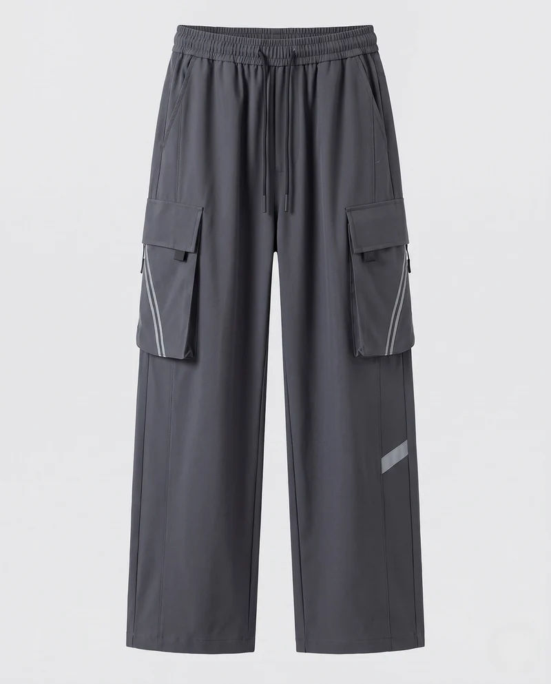 Herren Bunte Cargo-Hose mit breitem Schnitt Nord Taschen