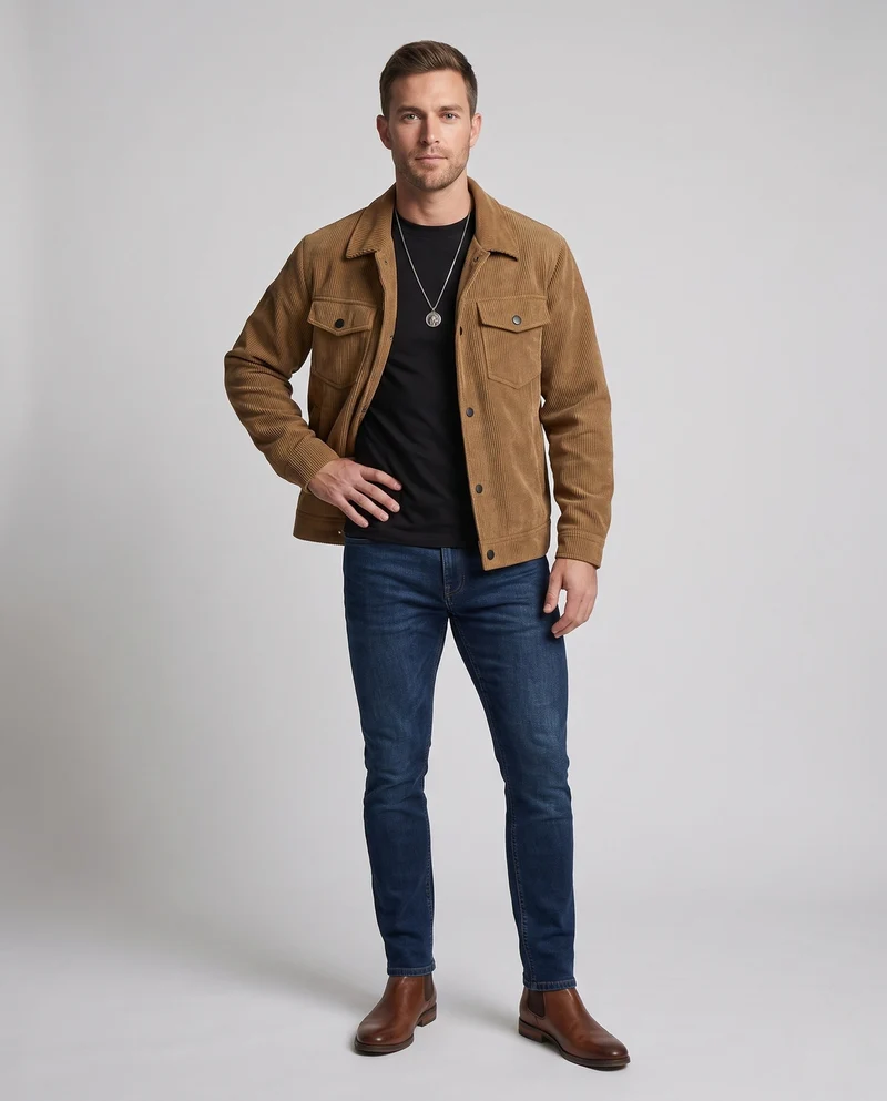 Herren Cordjacke Nord Taschen