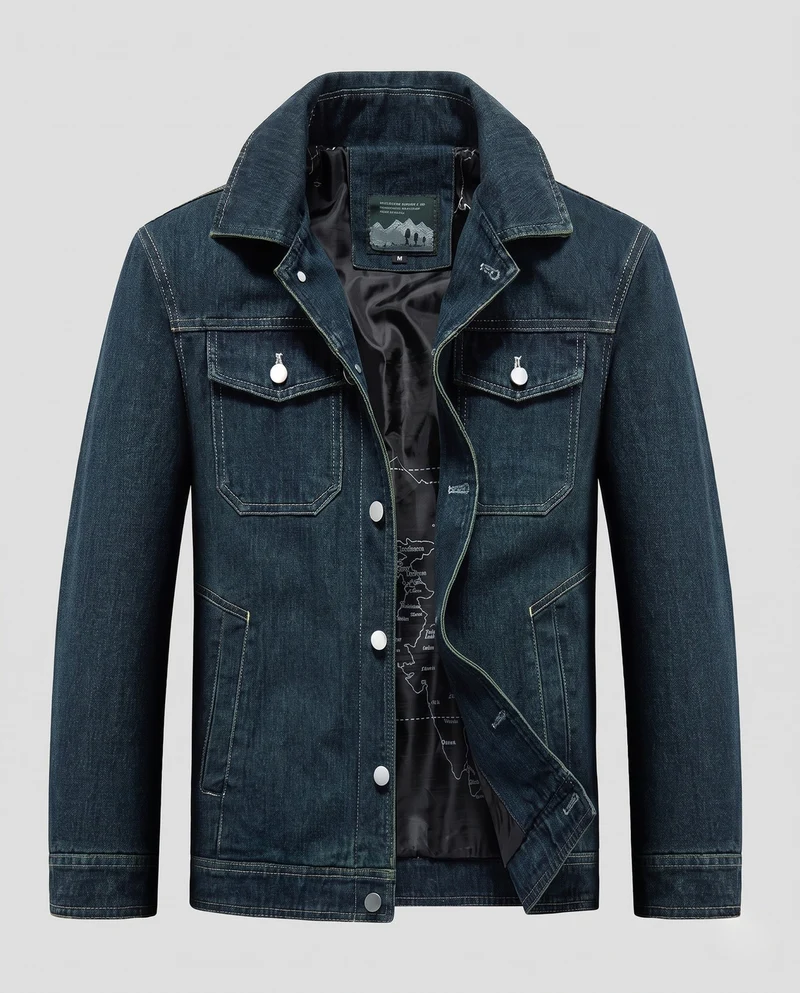 Herren Denimjacke mit Stehkragen und praktischen Taschen Nord Taschen