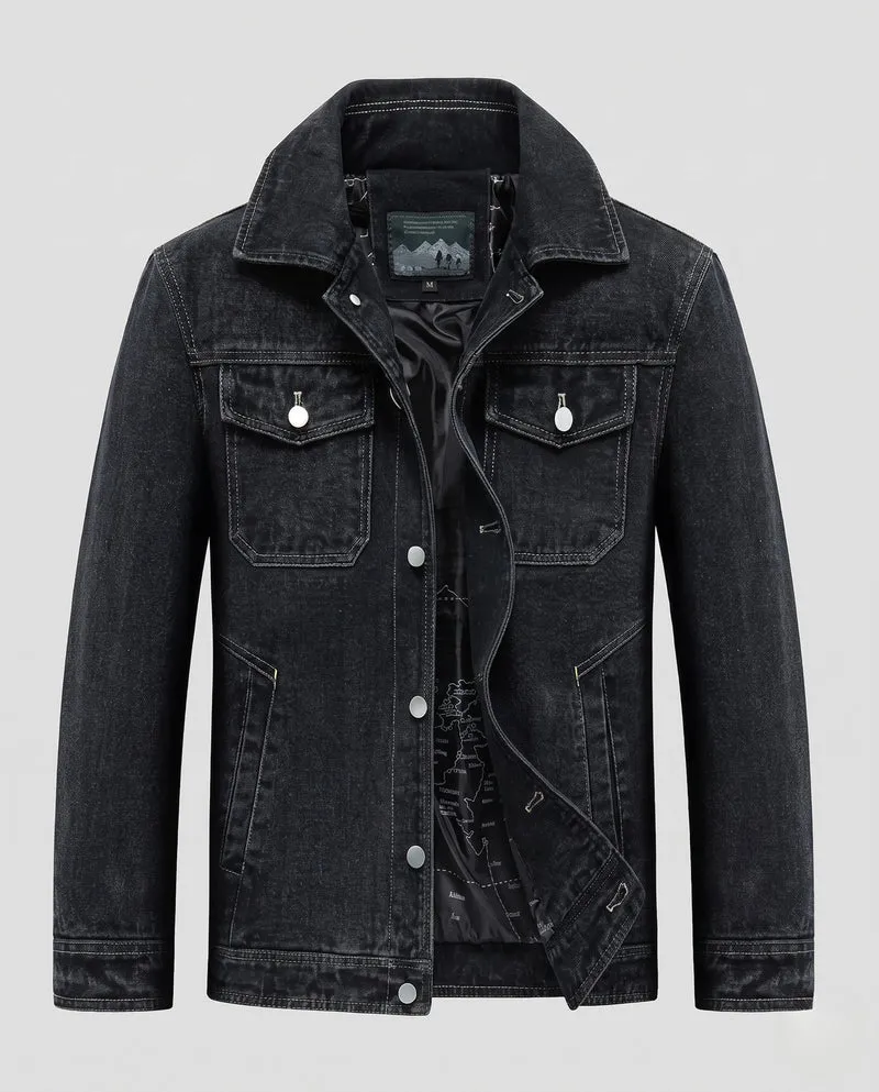 Herren Denimjacke mit Stehkragen und praktischen Taschen Nord Taschen