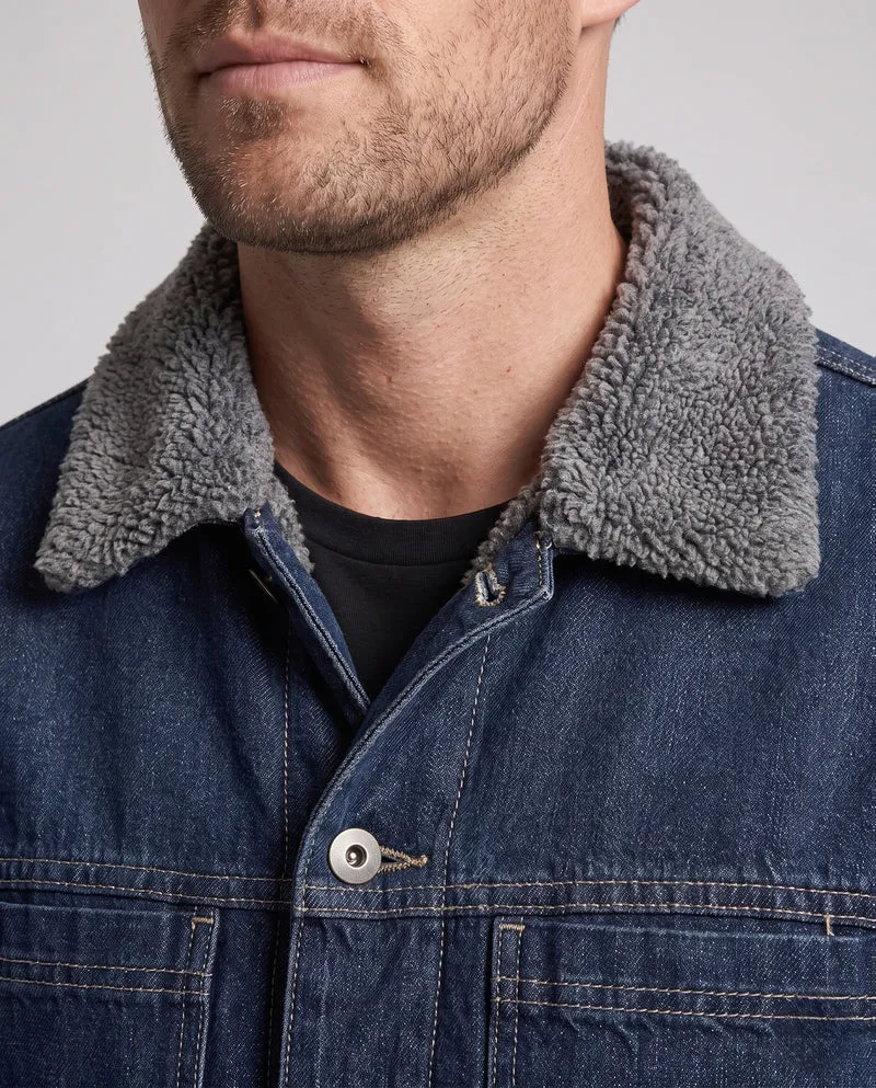 Herren Denimjacke mit Teddyfellfutter Nord Taschen