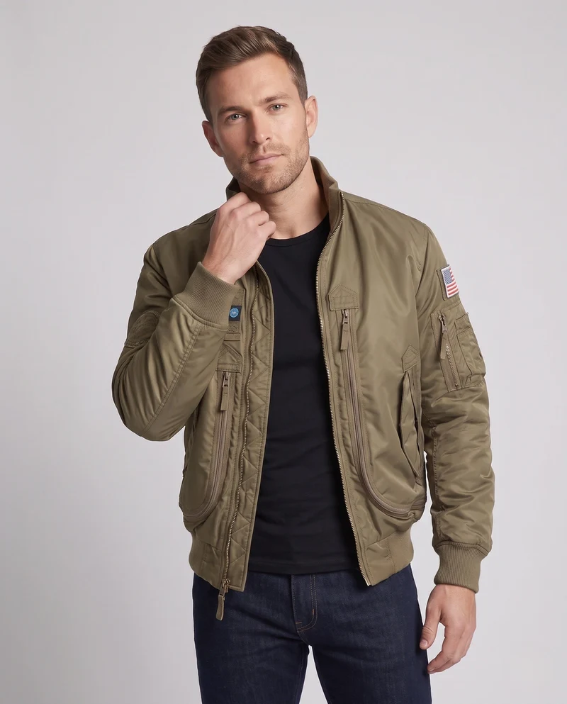 Herren Modische Pilotjacke mit Taschen Nord Taschen