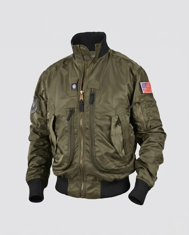 Herren Modische Pilotjacke mit Taschen Nord Taschen