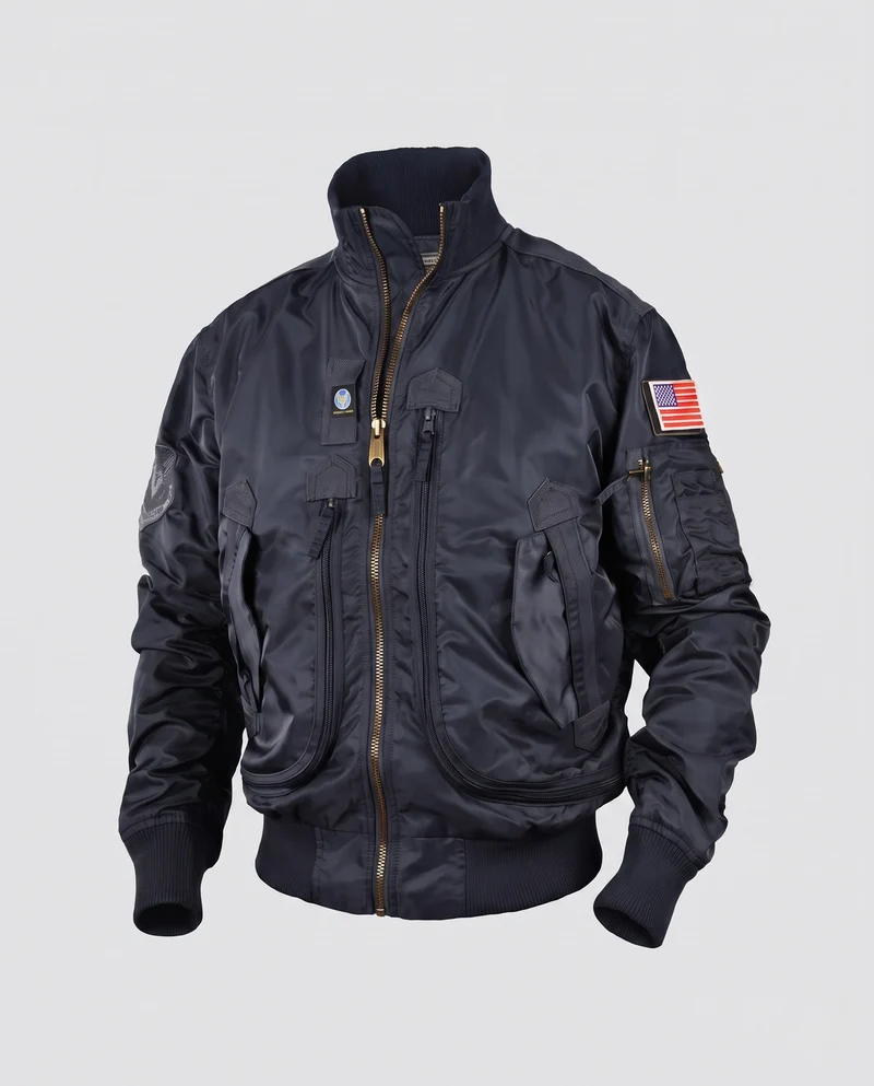 Herren Modische Pilotjacke mit Taschen Nord Taschen