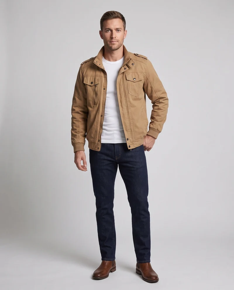 Herren Modische Utility-Jacke mit mehreren Taschen Nord Taschen 1788278683