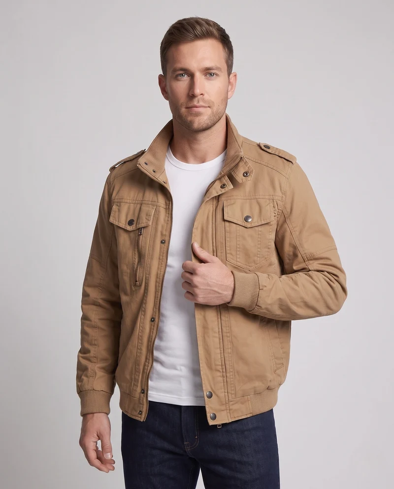 Herren Modische Utility-Jacke mit mehreren Taschen Nord Taschen 1788278683