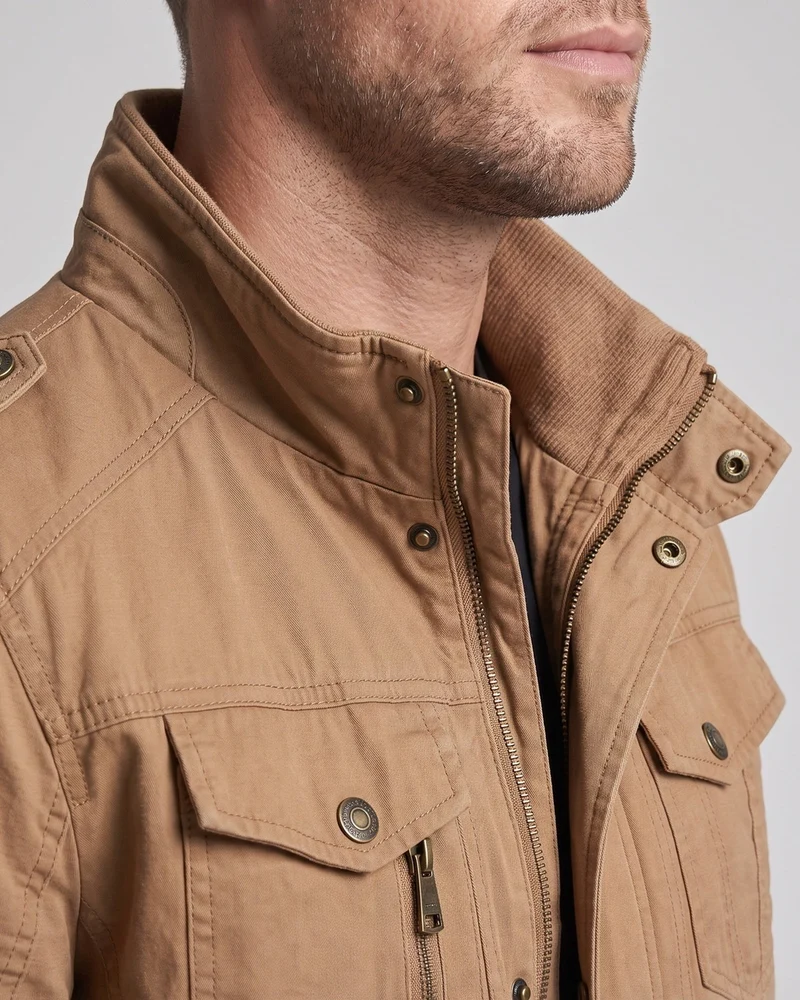 Herren Modische Utility-Jacke mit mehreren Taschen Nord Taschen
