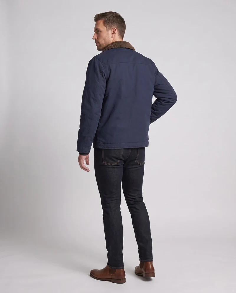 Herren Modische Utility-Jacke mit Teddyfutter Nord Taschen