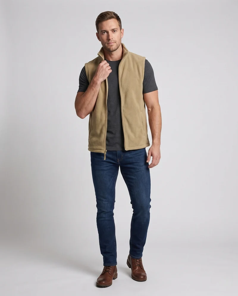Herren Multifunktionale Fleece-Weste mit Taschen Nord Taschen
