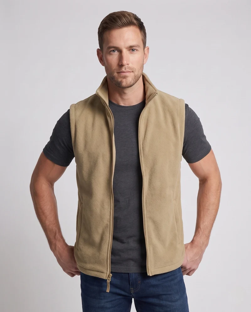 Herren Multifunktionale Fleece-Weste mit Taschen Nord Taschen