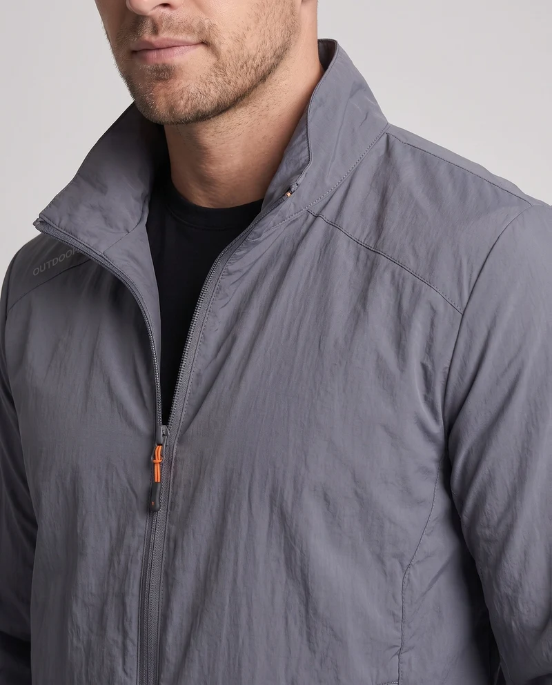 Herren Leichte Outdoorjacke mit hohem Kragen Nord Taschen