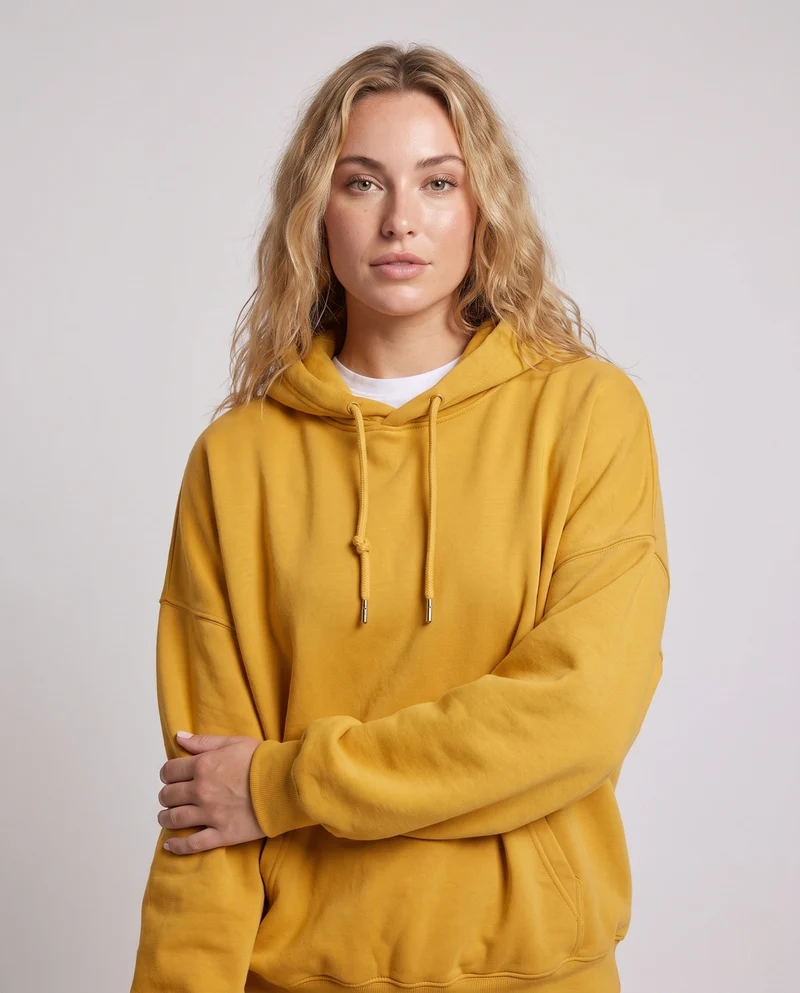 Damen Oversized Hoodie mit Kängurutasche und überschnittenen Schultern Nord Taschen