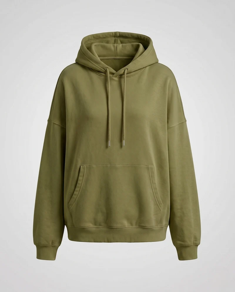 Damen Oversized Hoodie mit Kängurutasche und überschnittenen Schultern Nord Taschen