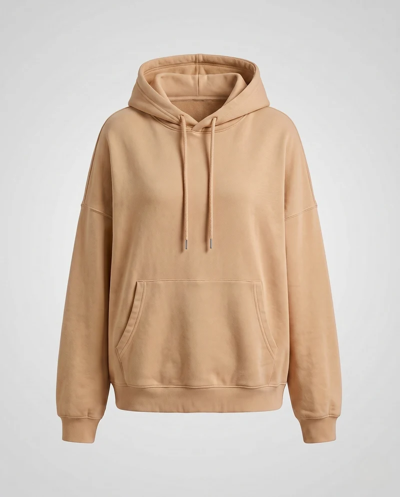 Damen Oversized Hoodie mit Kängurutasche und überschnittenen Schultern Nord Taschen
