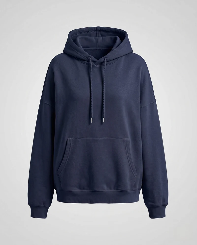 Damen Oversized Hoodie mit Kängurutasche und überschnittenen Schultern Nord Taschen