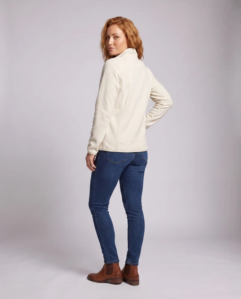 Damen warme Fleecejacke mit Teddyfutter, Stehkragen und durchgehendem Reißverschluss Nord Taschen