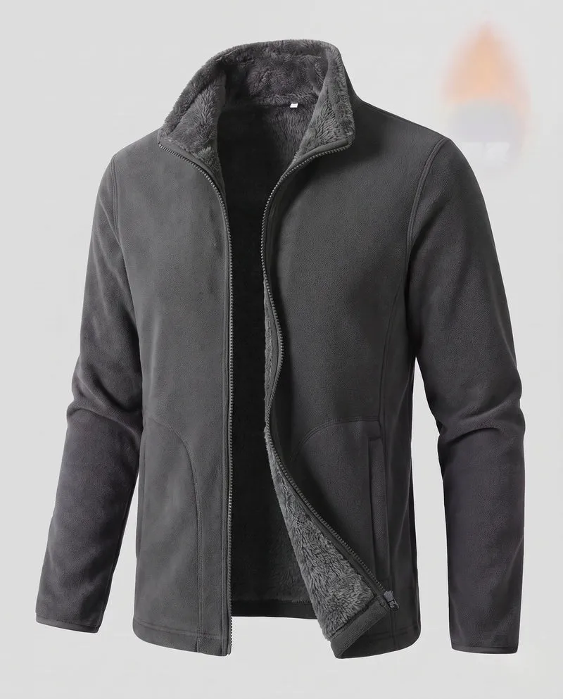 Damen warme Fleecejacke mit Teddyfutter, Stehkragen und durchgehendem Reißverschluss Nord Taschen