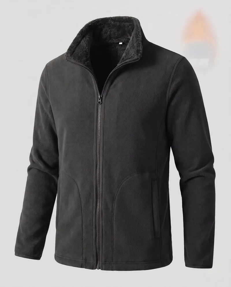 Damen warme Fleecejacke mit Teddyfutter, Stehkragen und durchgehendem Reißverschluss Nord Taschen