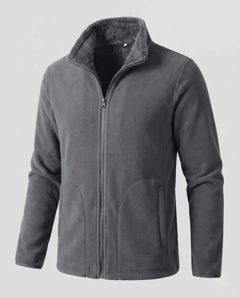 Damen warme Fleecejacke mit Teddyfutter, Stehkragen und durchgehendem Reißverschluss Nord Taschen