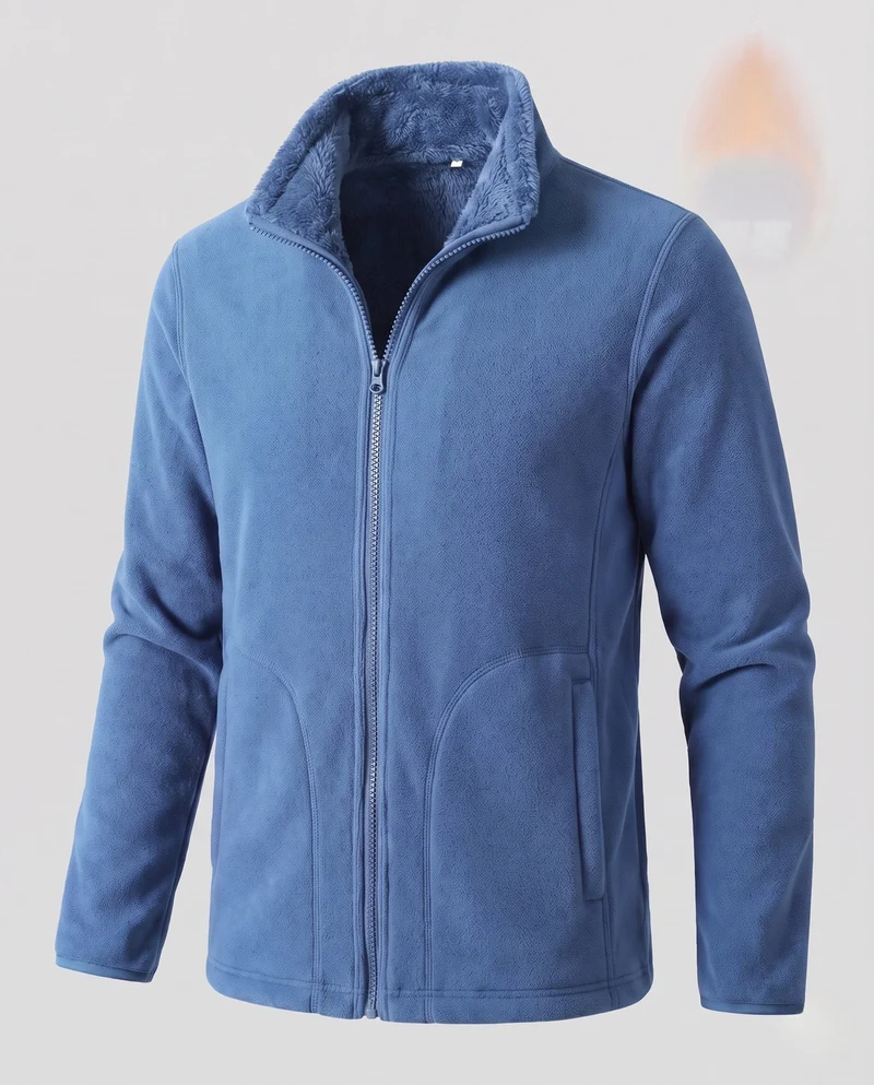 Damen warme Fleecejacke mit Teddyfutter, Stehkragen und durchgehendem Reißverschluss Nord Taschen