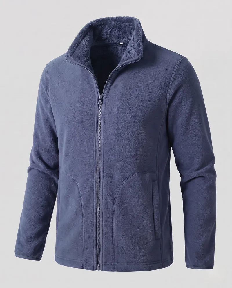 Damen warme Fleecejacke mit Teddyfutter, Stehkragen und durchgehendem Reißverschluss Nord Taschen