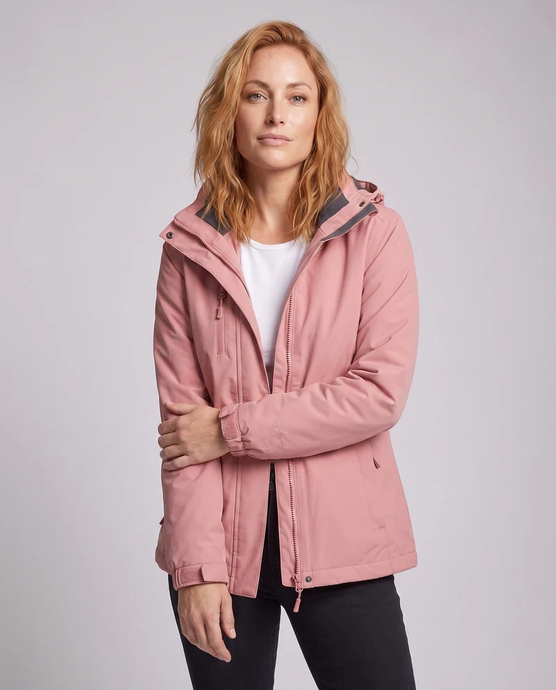 Damen Softshell-Parka mit herausnehmbarer Fleece-Innenjacke und verstellbarer Kapuze Nord Taschen
