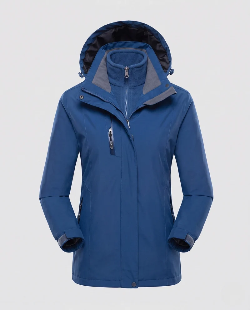 Damen Softshell-Parka mit herausnehmbarer Fleece-Innenjacke und verstellbarer Kapuze Nord Taschen