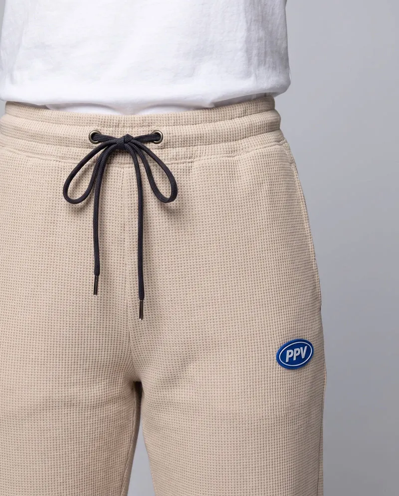 Frauen lockere Cord-Jogginghose mit Patchwork-Seitenstreifen, elastischem Taillenbund und Bündchen Nord Taschen