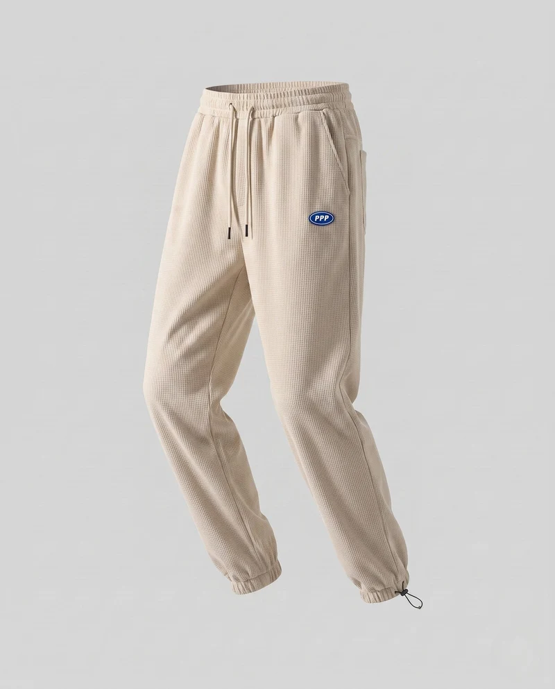 Frauen lockere Cord-Jogginghose mit Patchwork-Seitenstreifen, elastischem Taillenbund und Bündchen Nord Taschen
