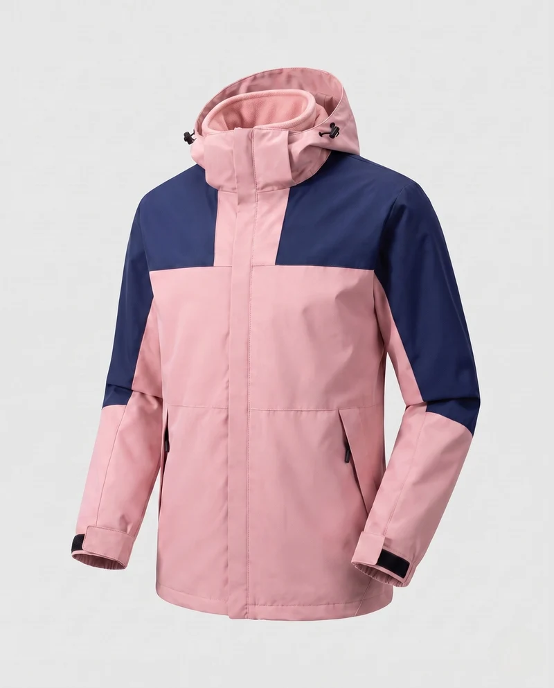 Damen leichte zweilagige Kapuzenjacke mit winddichter Membran und funktionalen Reißverschlusstaschen Nord Taschen